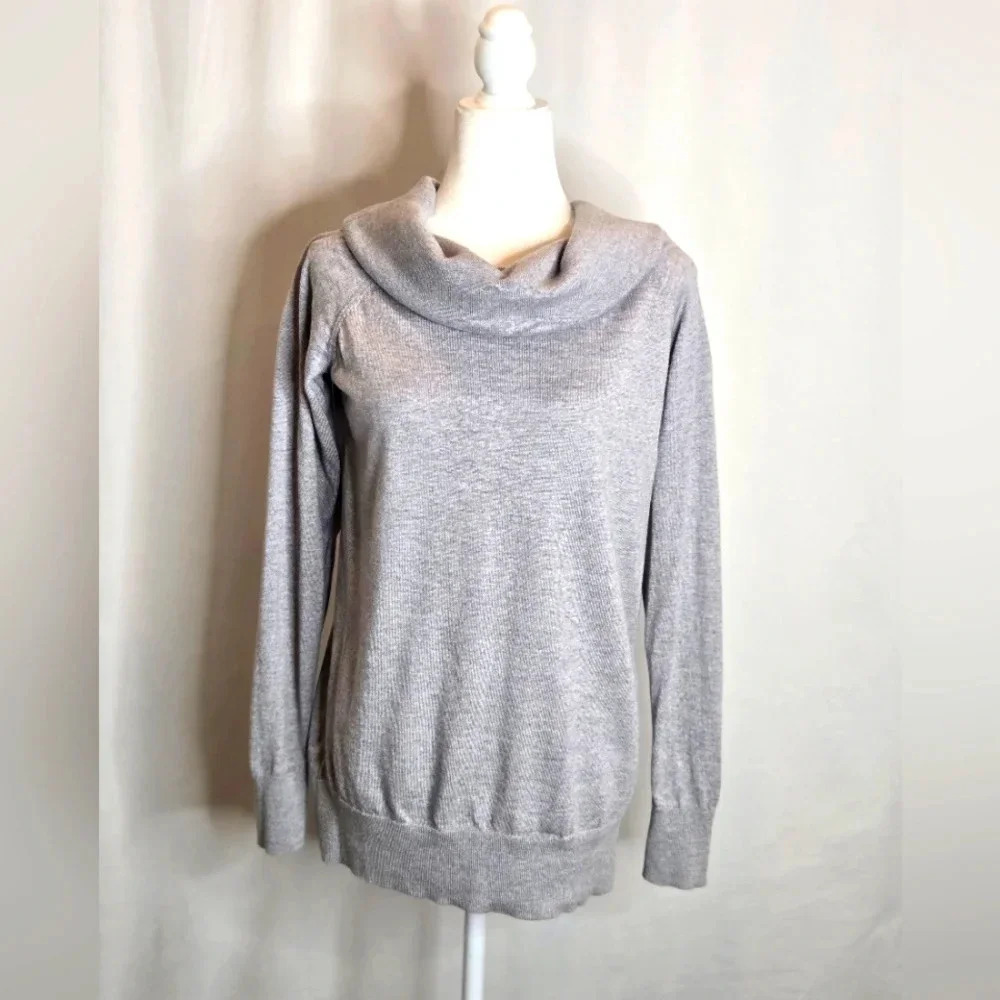 Wilfred Free Merino Wool Cowl Neck Pullover  Sweater Grey Size M